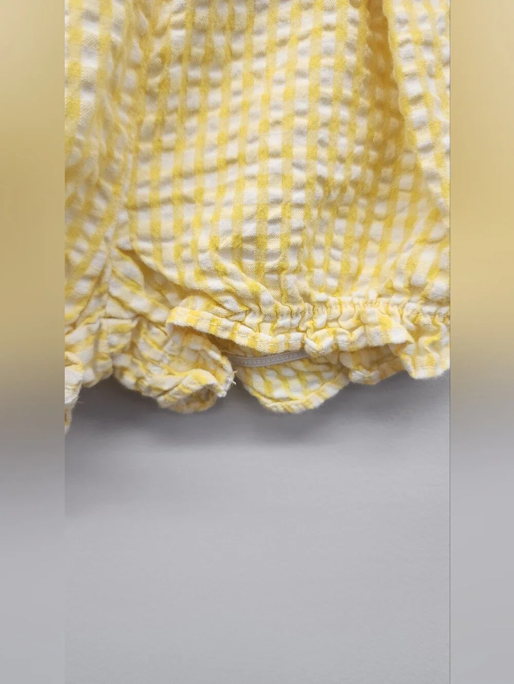 2nd Step 18M Yellow Gingham Seersucker Dress & Bloomer Set